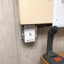 Industrial paging bells on/off switch installation