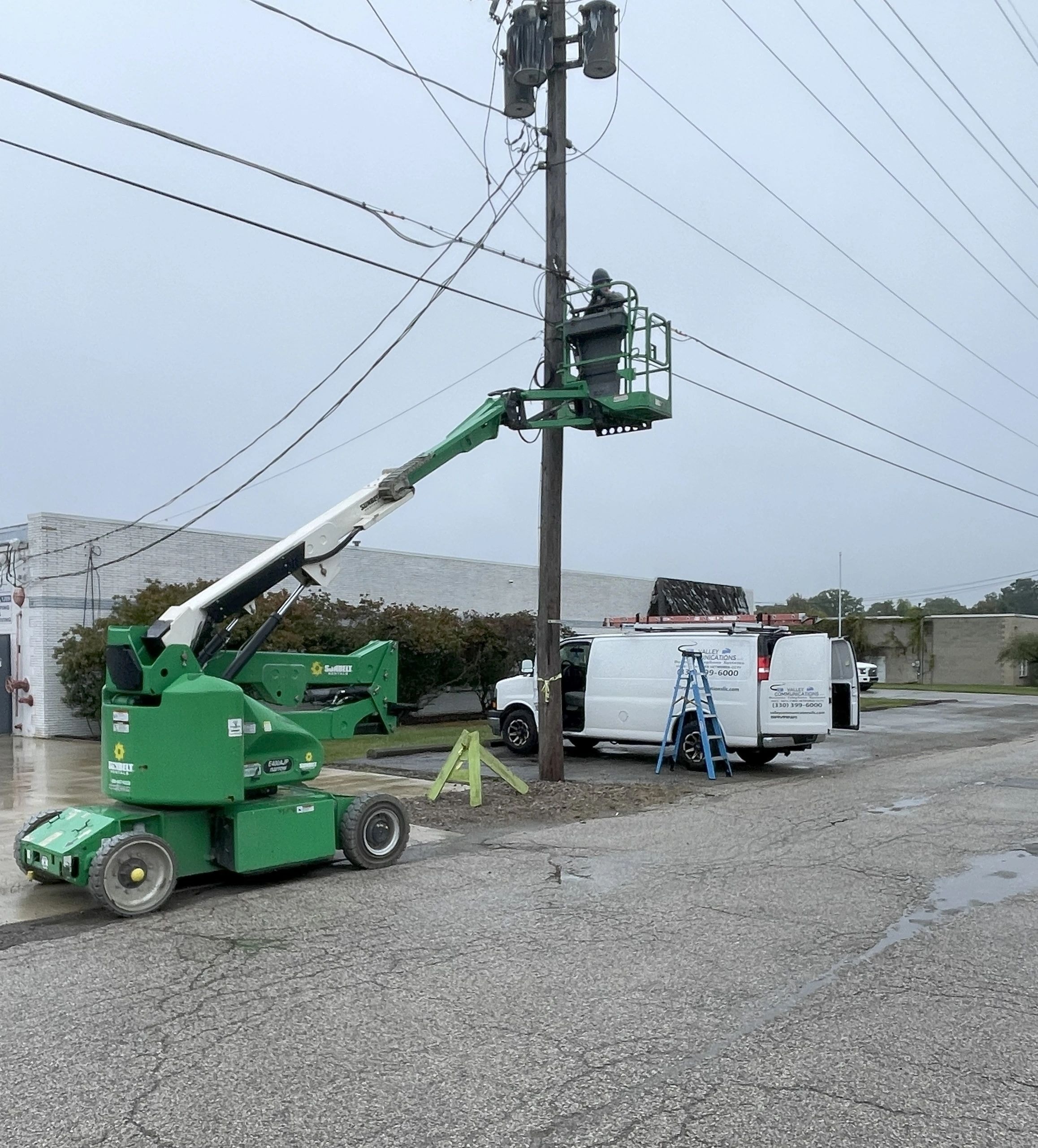 Valley Communications LLC technician and equipment installation